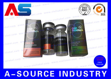 Laser-Holographische metallische Klappglas 10 ml Durchstechflasche Steroid-Boxen Verpackung pharmazeutische Kartons Etikett