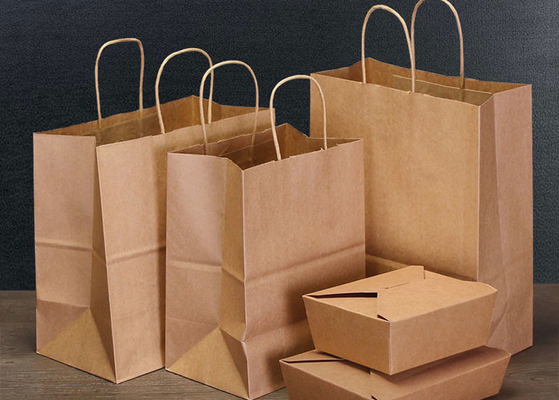 Logo Custom Kraft Paper Bag 80g 100g 130g 170g Food Takeaway Bag Abbaubar