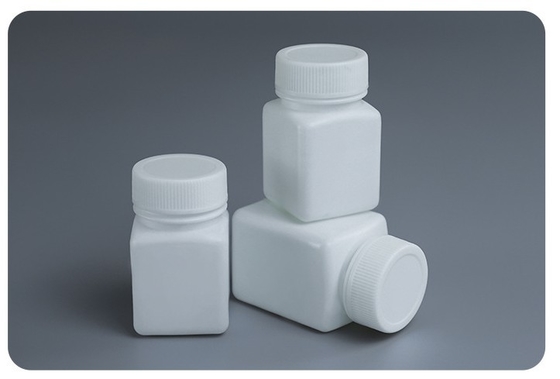 HDPE Medizin-Plastik-Pillenflasche mit kindersicheren Deckeln und Schutzversiegelung