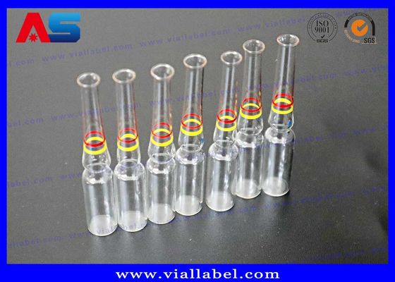 Klares, transparentes Farbglas 1ml / 3ml / 5ml Ampulle mit dekorativen Ringen