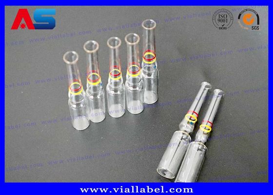 Klares, transparentes Farbglas 1ml / 3ml / 5ml Ampulle mit dekorativen Ringen