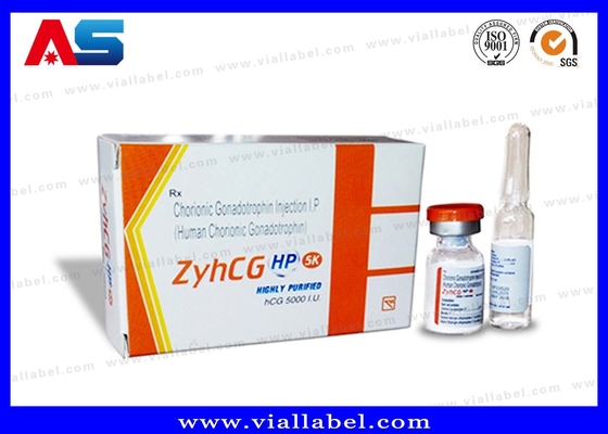 Persönliche Hcg-Box und Aufkleberdruck, 2 ml Durchstechflasche und 2 ml Ampulle Packung Kostenloses Design