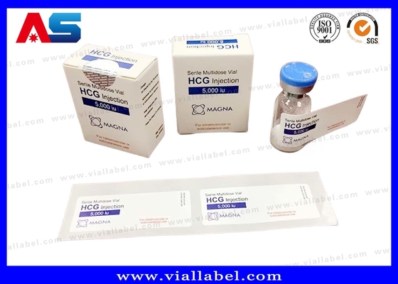 Persönliche Hcg-Box und Aufkleberdruck, 2 ml Durchstechflasche und 2 ml Ampulle Packung Kostenloses Design