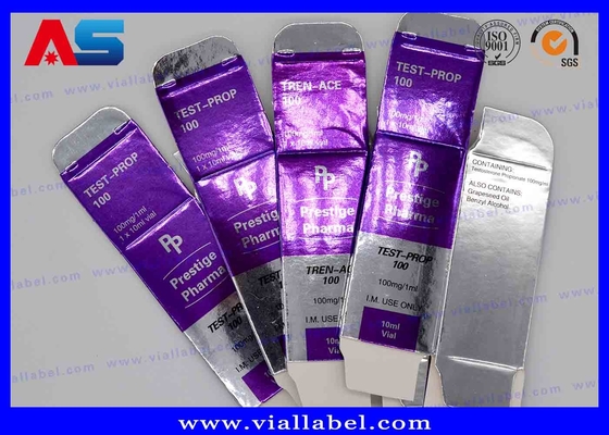 Individuelle 10 ml Durchstechflaschenverpackungskisten mit Metall-Silberfolie-Druck für Pharmaverpackungen
