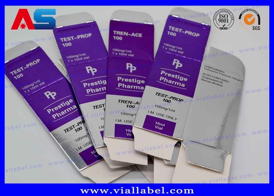 Individuelle 10 ml Durchstechflaschenverpackungskisten mit Metall-Silberfolie-Druck für Pharmaverpackungen