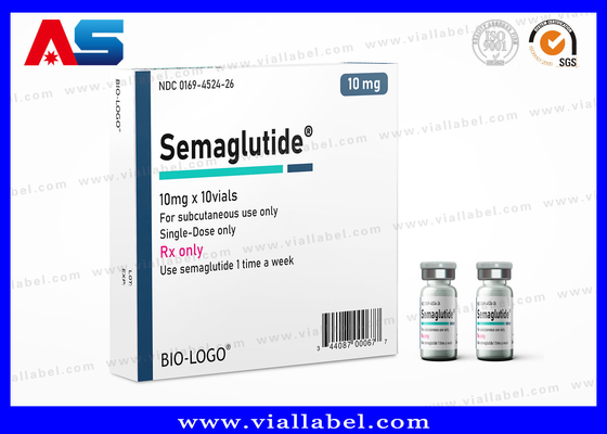 Semaglutide 2 ml individuell angepasstes Klebelabel für kleine Flaschen mit Lack UV Spot / Heißstempel / Folie