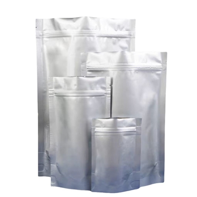 Aluminiumfolie-Tasche MOQ 100 Stück Aluminium Silber Zip Lock Tasche für 50 Tabletten