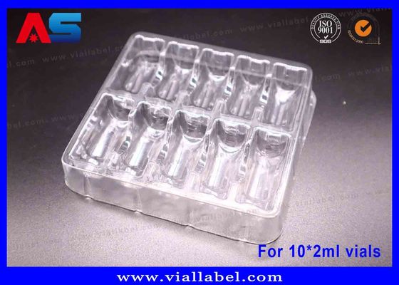 Weiße/blaue/transparente Plastikblase, die für die Glasphiolen verpacken mit Prägungslogo verpackt