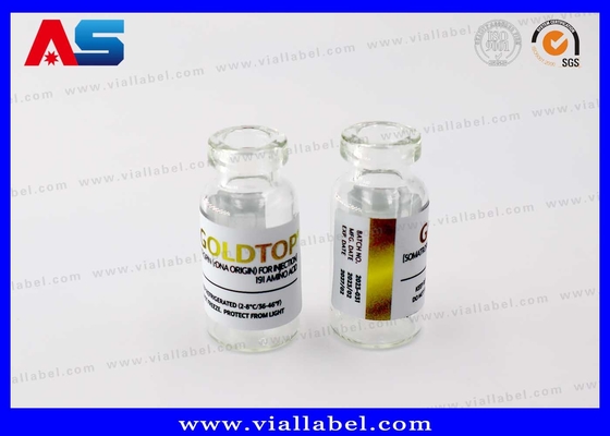 Starker Klebstoff 10 ml Durchstechflaschen Aufkleber Goldfolie Druck für Injektionszwecke Lyophilisierte Peptide