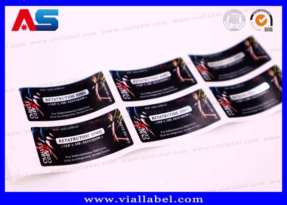 Starke Klebstoff-Etiketten für kundenspezifische Peptid-Vials mit Injektionsöl-Aufklebern für Retatrutid