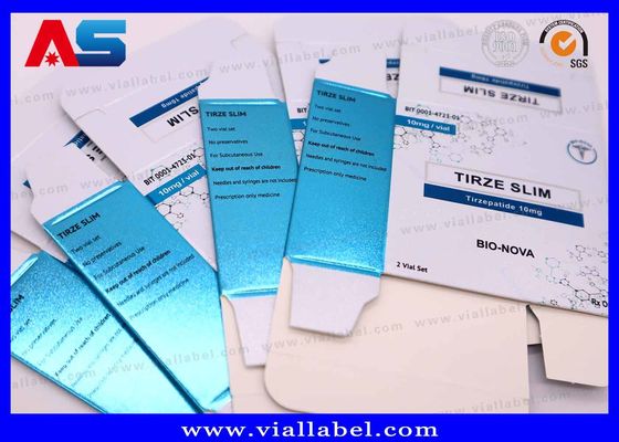 UV Matt Metallic Farben Pharmazeutische Peptide Papierbox Etikett Trays für 2 Flaschen à 2ml