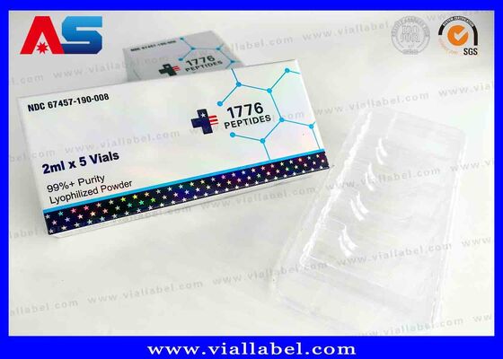 BPC Holographischer Laser Kleine Schachtel, Pharmazeutische Schachtel für 2 Flaschen 3ml Druck