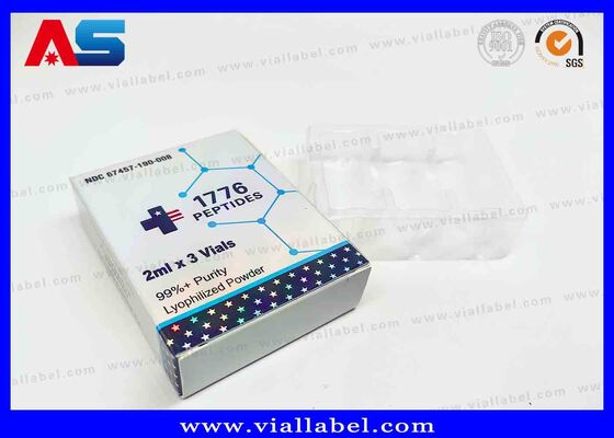 BPC Holographischer Laser Kleine Schachtel, Pharmazeutische Schachtel für 2 Flaschen 3ml Druck