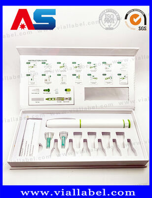 Benutzerdefinierte Peptid-Injektionsstift-Boxen mit weißem EVA-Innenleben, hochwertige Druck-Laser-Holografie-Stiftbox