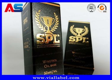 Aufbewahrung aus gedrucktem Karton 10 ml Durchstechflaschen mit Deckel Bodybuilding Gels Goldfolie Verpackung Goldfolie / Hologrammeffekt