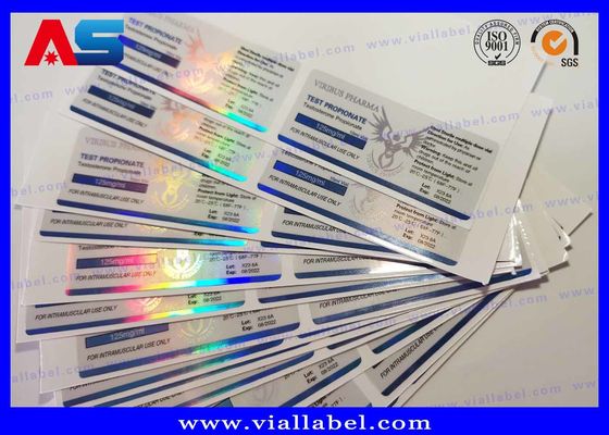 Holografische 10-ml-Vial-Etiketten Injizierbare Peptid-Rezeptur-Vial-Etikettendruck 4C Vollfarbe 60 x 25 mm