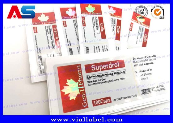 2ml / 5ml / 15ml / 20ml 10ml Durchstechflaschen Etiketten Laser kundenspezifische Hologramm Glasflaschenetiketten