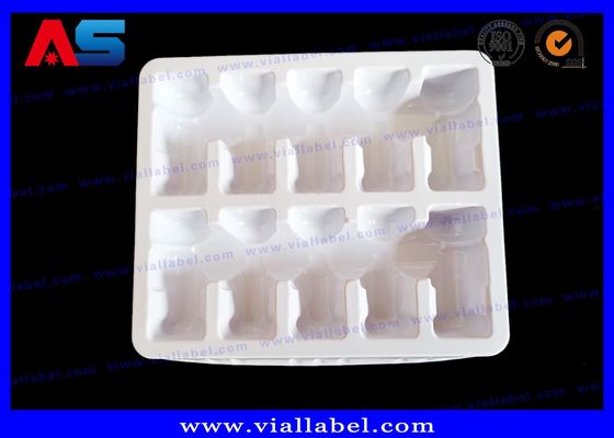 10 Vials 2ml Weiße PET-Kunststoff-Blisterverpackung Medikamentenblister / Blistertray
