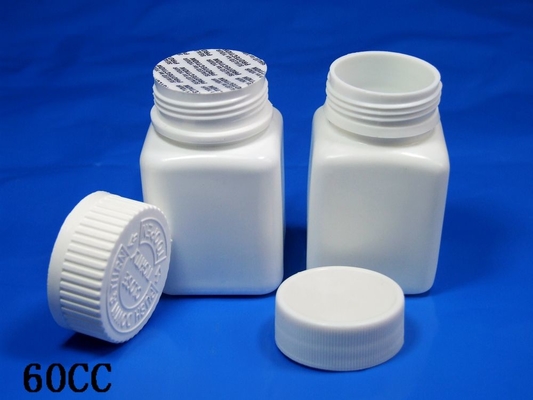 HDPE Medizin-Plastik-Pillenflasche mit kindersicheren Deckeln und Schutzversiegelung
