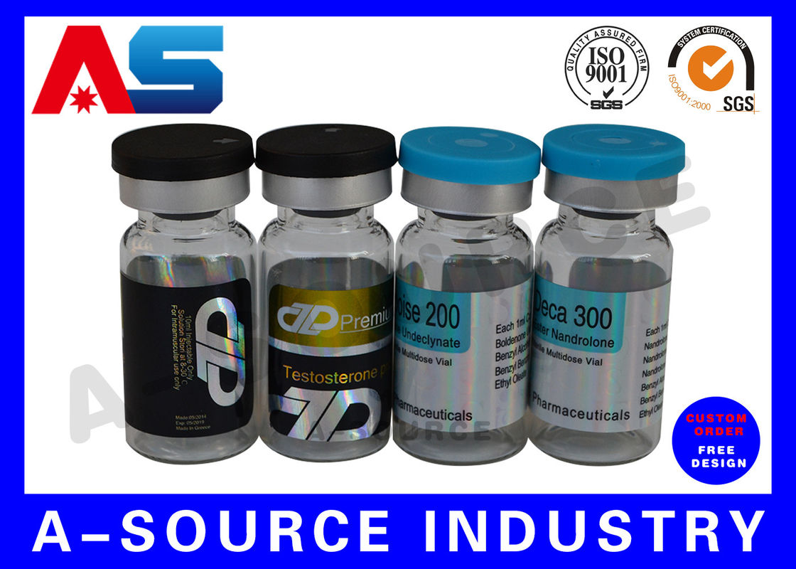 Holografische 10-ml-Vial-Etiketten Injizierbare Peptid-Rezeptur-Vial-Etikettendruck 4C Vollfarbe 60 x 25 mm