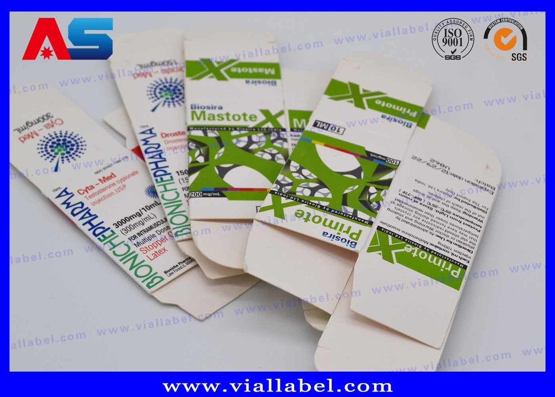 Bio Pharma 10 ml Durchstechflasche Box für Injektionsöle Glasflaschen Packung Kundenspezifisches kostenloses Design Sicherer Versand