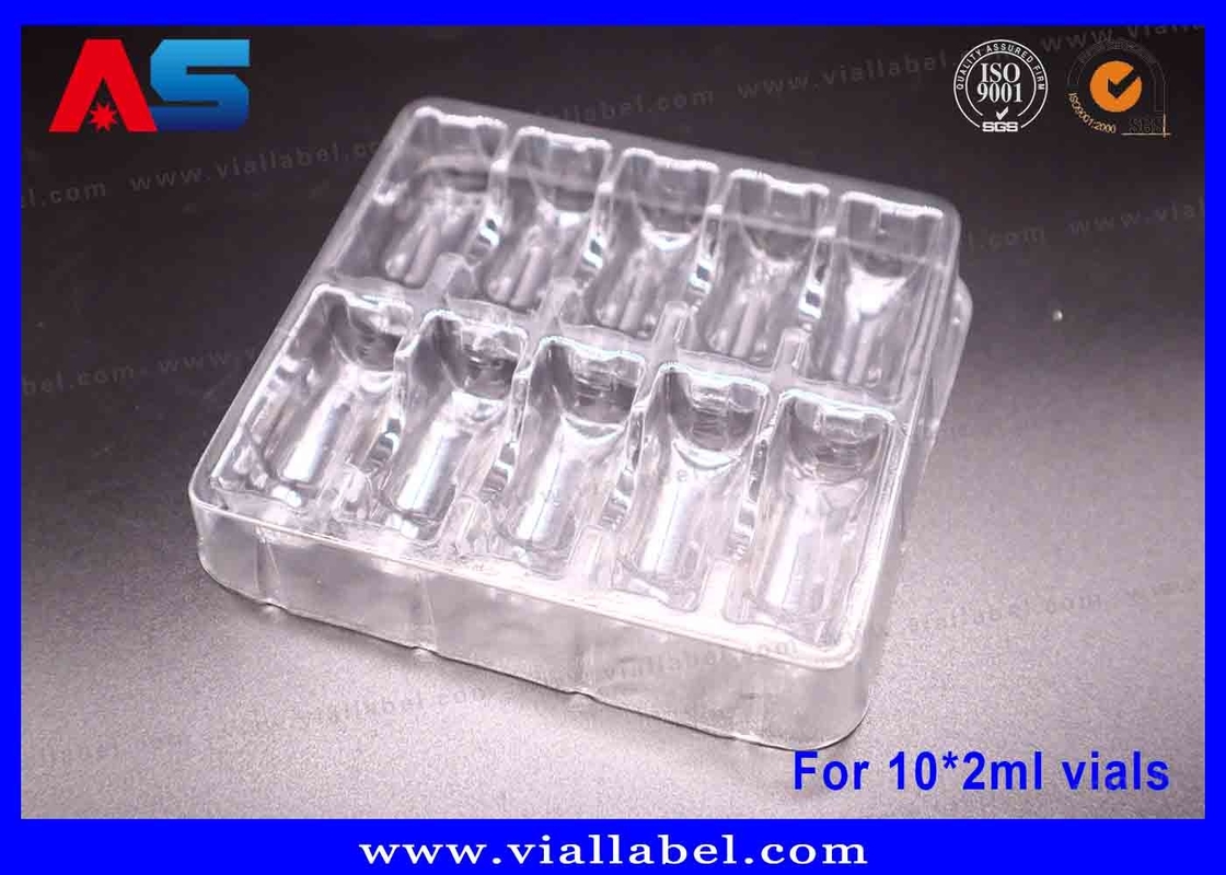 55um PET Transparente Blisterverpackung für 10 x 2 ml Durchstechflaschen