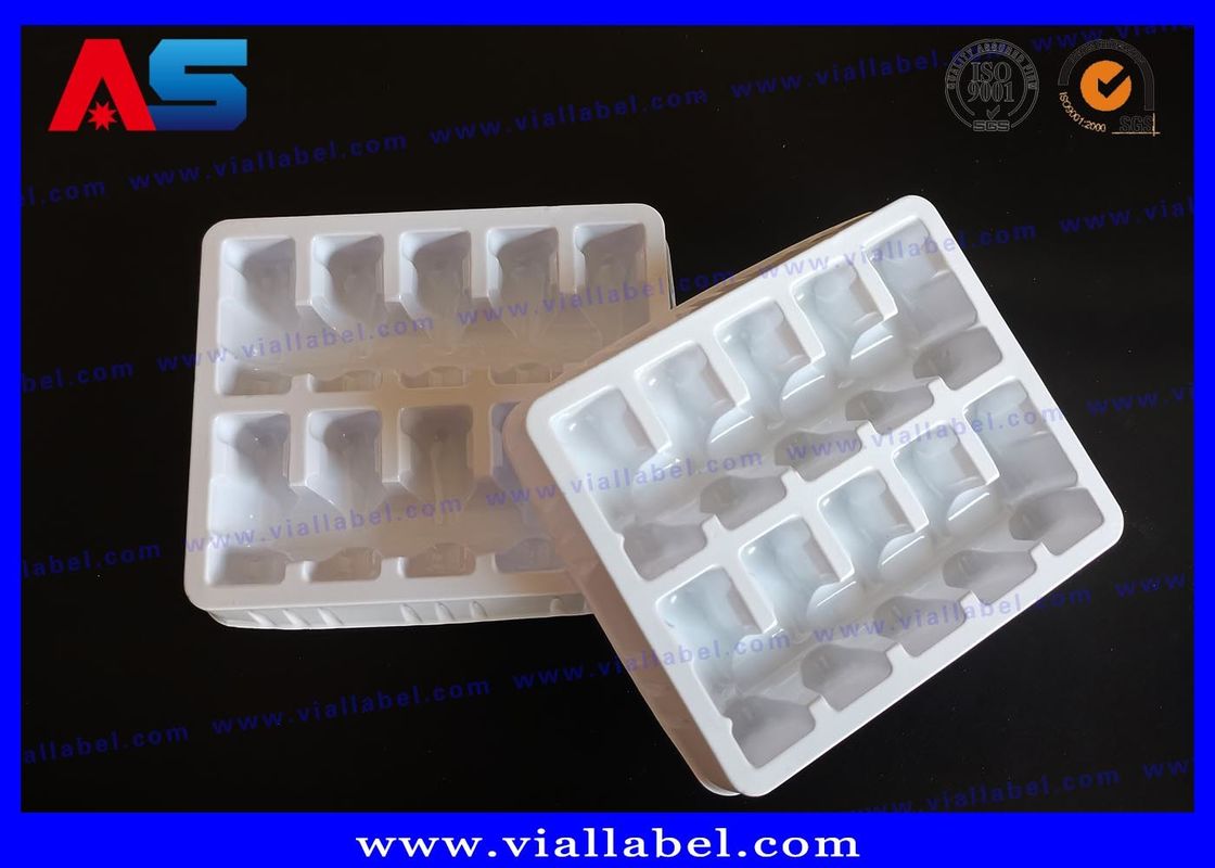 10 Vials 2ml Weiße PET-Kunststoff-Blisterverpackung Medikamentenblister / Blistertray