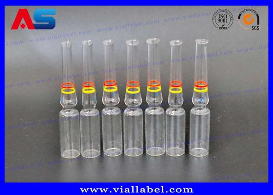 Klares, transparentes Farbglas 1ml / 3ml / 5ml Ampulle mit dekorativen Ringen