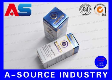 Fertigen Sie Phiolen-Kasten-Gold-Folien-prägeartiges metallische blaue Farb-UV-Matt-Drucken des Karton-10ml besonders an