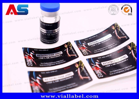 Starke Klebstoff-Etiketten für kundenspezifische Peptid-Vials mit Injektionsöl-Aufklebern für Retatrutid