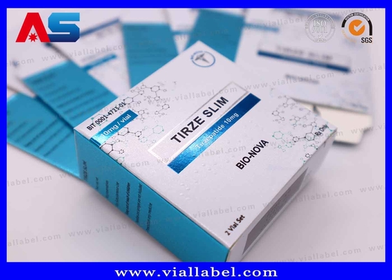 UV-Matte Metallfarben Pharmazeutische Tirzepatid-Papierbox Etikettenschalen für 2 Flaschen von 2 ml